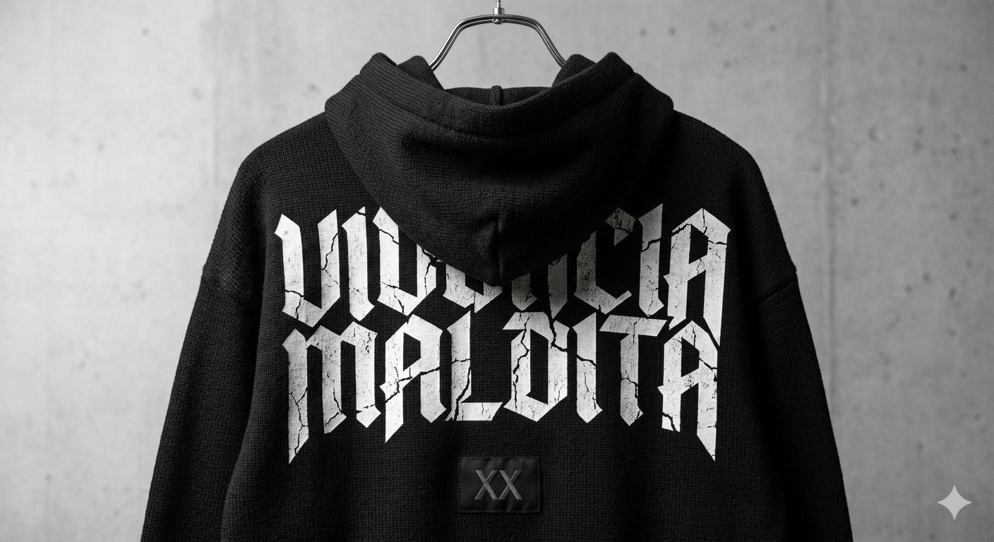 Moletom oversized preto com estampa Vivencia Maldita